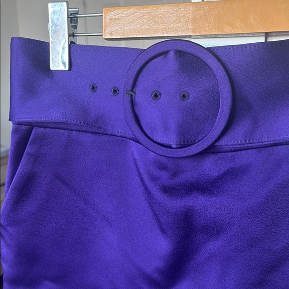 NWT ZARA Limited edition High Waist Purple Skirt with Belt Silk “feels” Medium - Picture 4 of 8